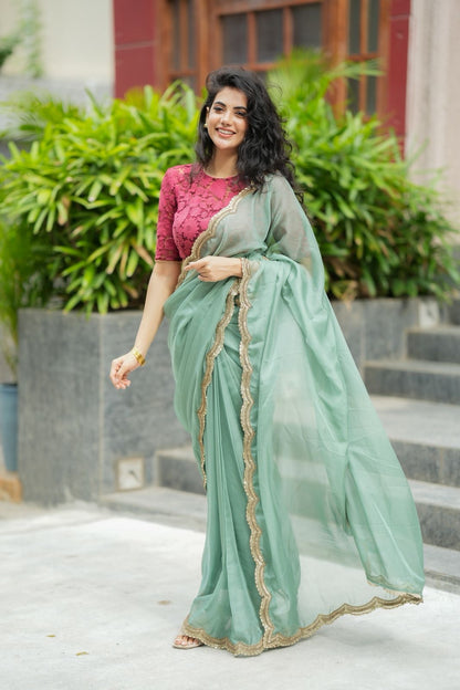 Deep pink cotton embroidery blouse (only blouse)