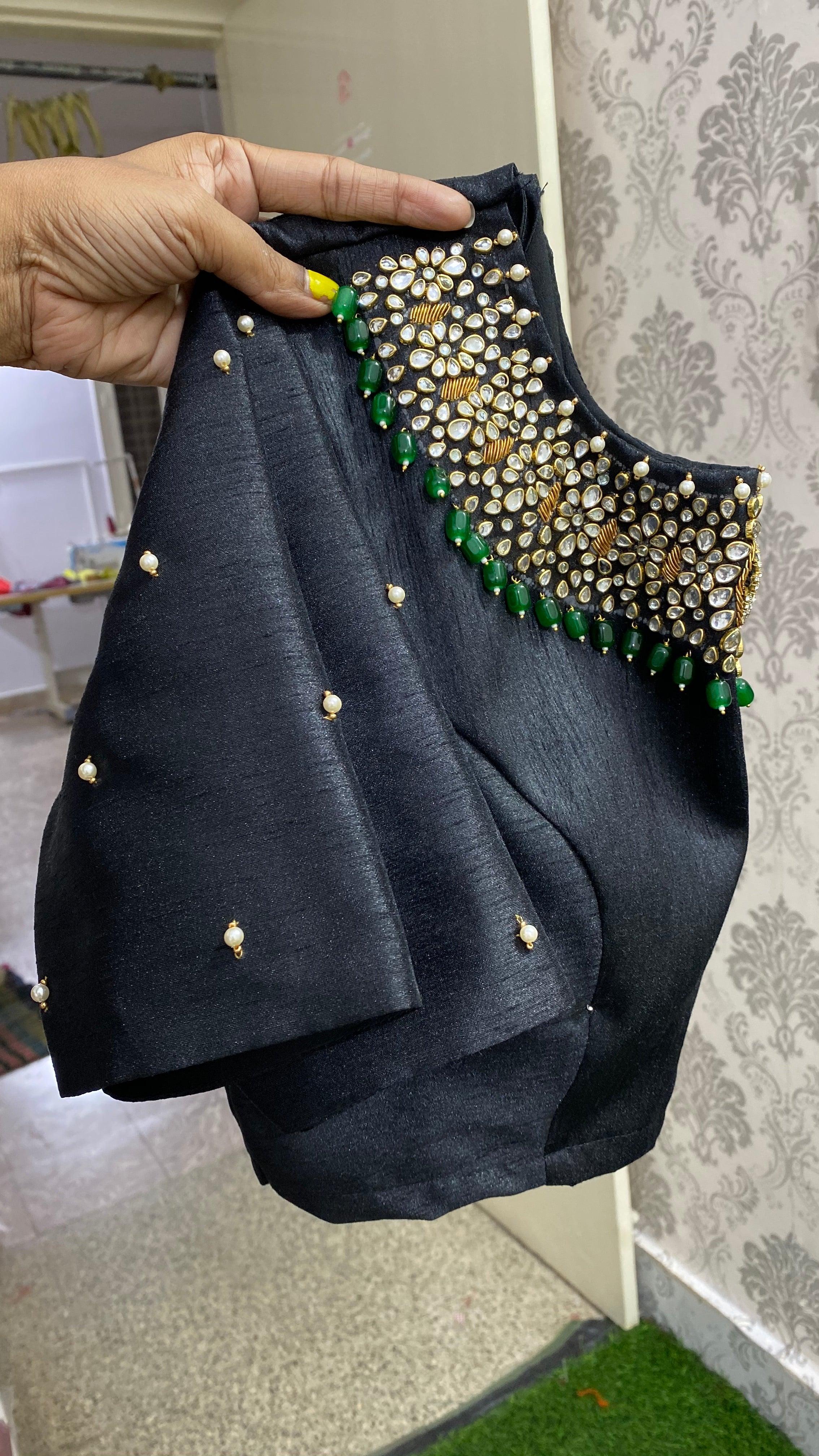 Silk blouse hand work design 1021