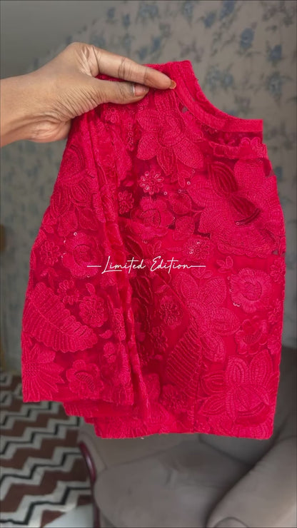 Red thread embroidery blouse (only blouse)