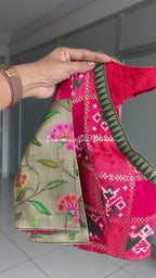 Bottle green vistara silk saree with banarasi blouse