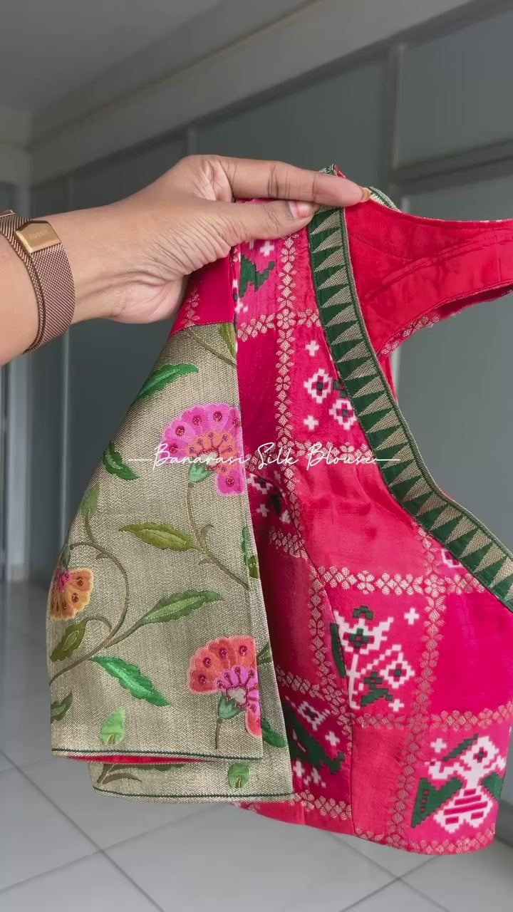 Bottle green vistara silk saree with banarasi blouse