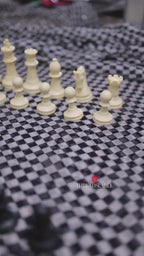 Black & white matrix chiffon saree with chess blouse