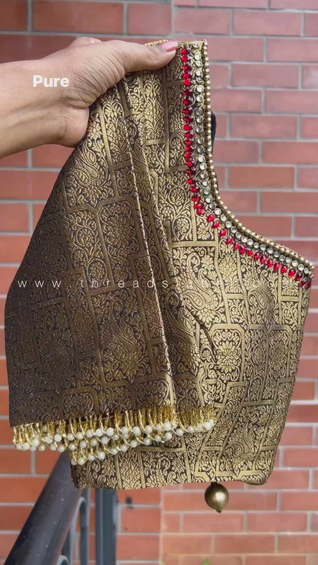 Black silk saree with kanjivaram handwork blouse