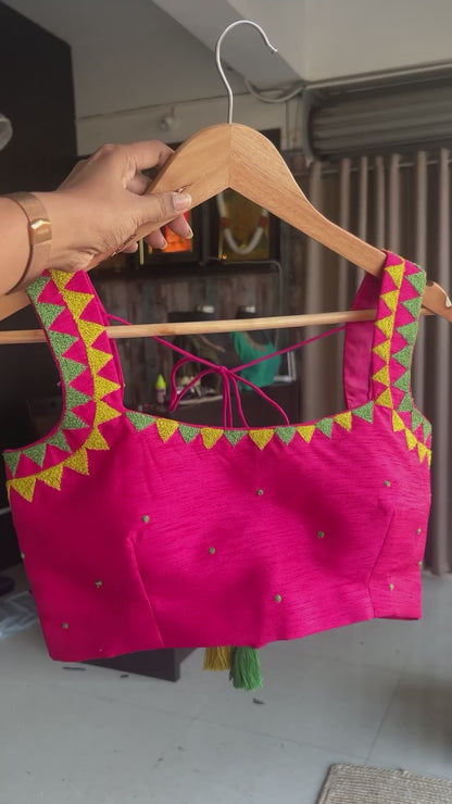 Pink viscose designer saree with hand work blouse