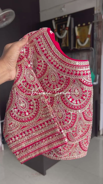 Grey silk saree with red heavy embroidery work blouse