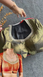 Light pink tissue pearl worked blouse