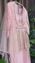 Powder Pink embroidered ethnic lehenga