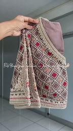 Caramel muslin silk embroidery saree with blouse