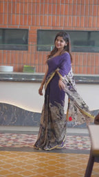 Green kota saree with kalamkari work blouse