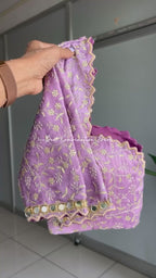 Purple Lavender embroidery handwork blouse