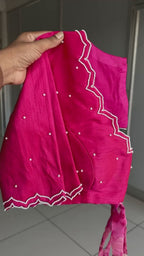 Pink pearl hand work blouse (only blouse)