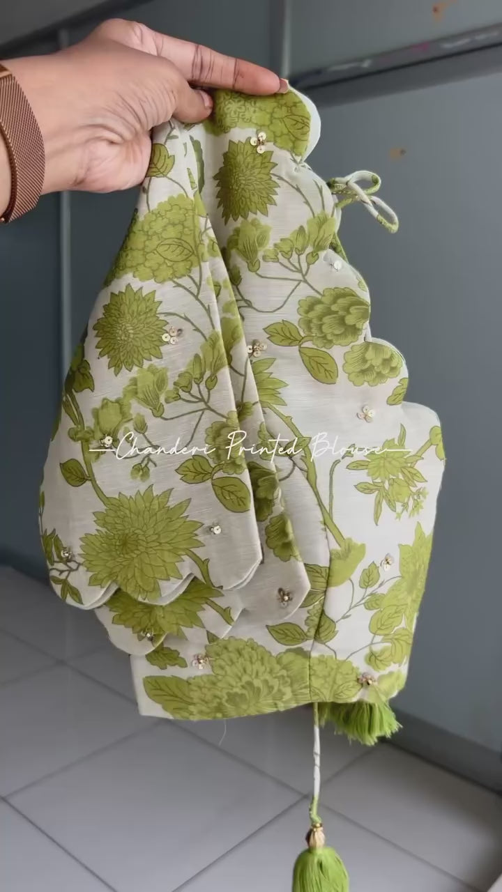 Cream linen hand worked blouse (only blouse)