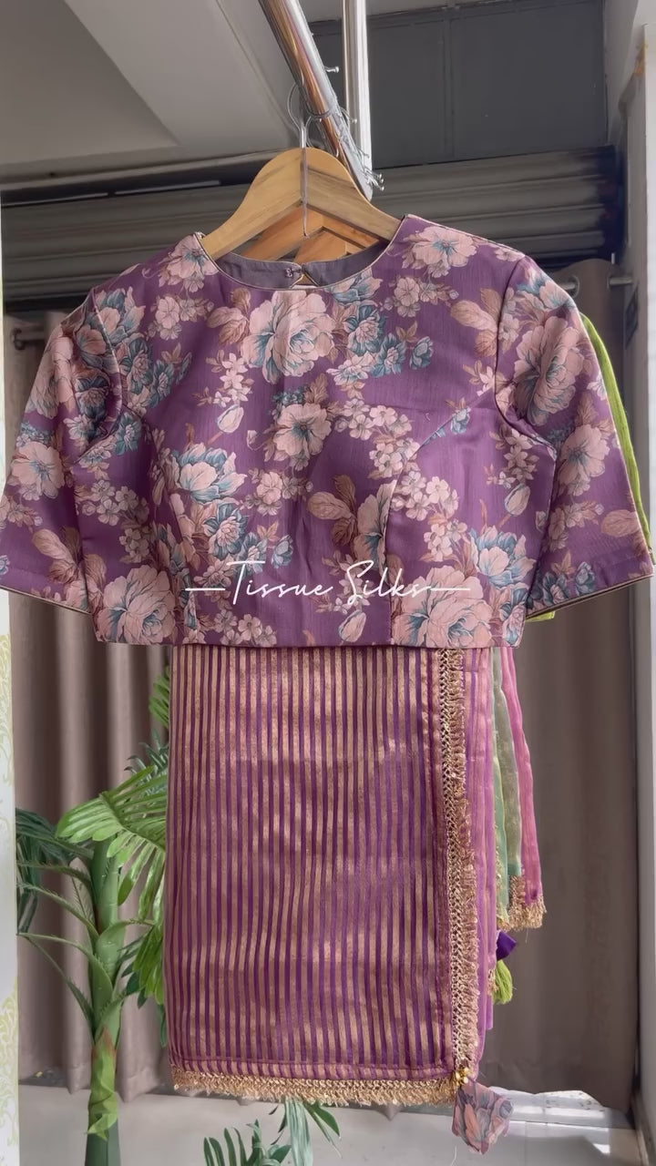 Purple silk hand worked blouse (only blouse)