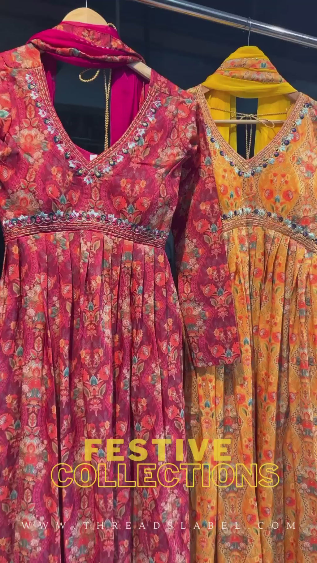 Yellow silk 3 piece kurti full length dress