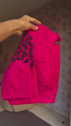 Pink silk hand embroidery work blouse