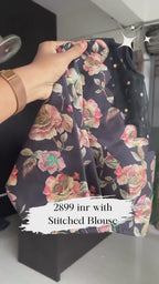 Black floral handwork blouse (only blouse )