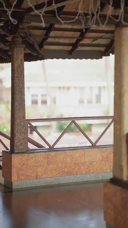 Peach organza saree with chanderi mirror blouse