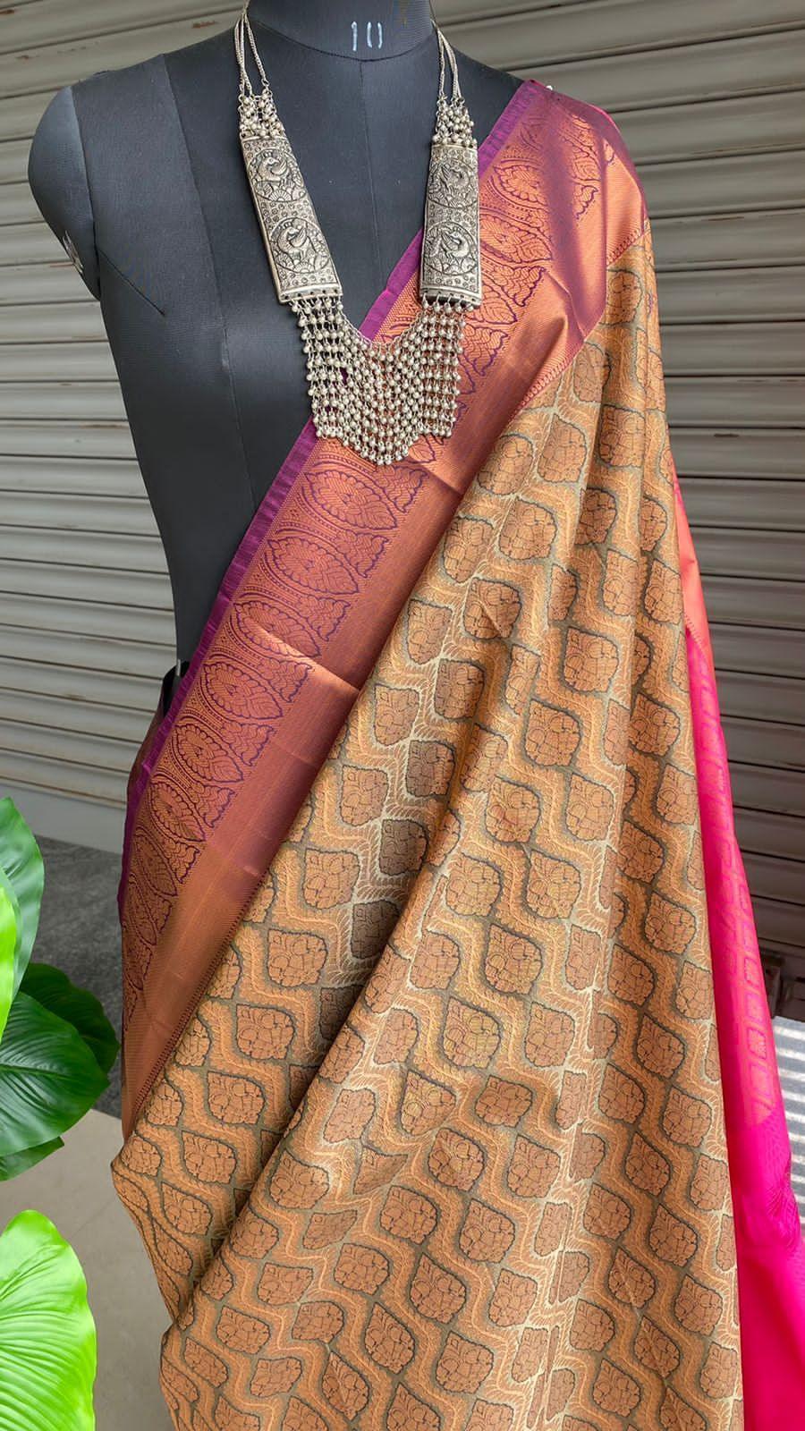 Banarasi semi-silk saree with blouse