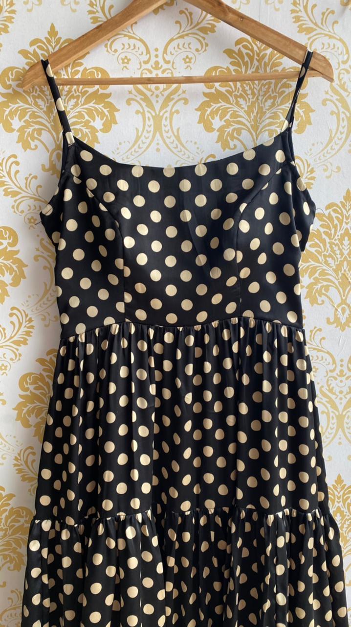 Black Silk satin 3 layered dress - Threads