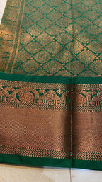 Mehandi green semi silk saree with blouse - Threads