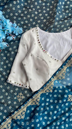 White Mirror hand embroidery worked blouse - Threads