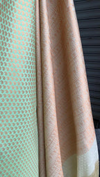 Light green and peach silk saree with blouse - Threads