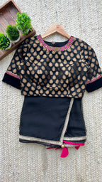 Black organza saree with banarasi blouse