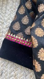 Black organza saree with banarasi blouse