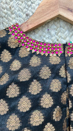 Black organza saree with banarasi blouse