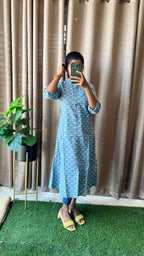 Blue floral Cotton printed kurti top