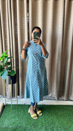 Blue floral Cotton printed kurti top