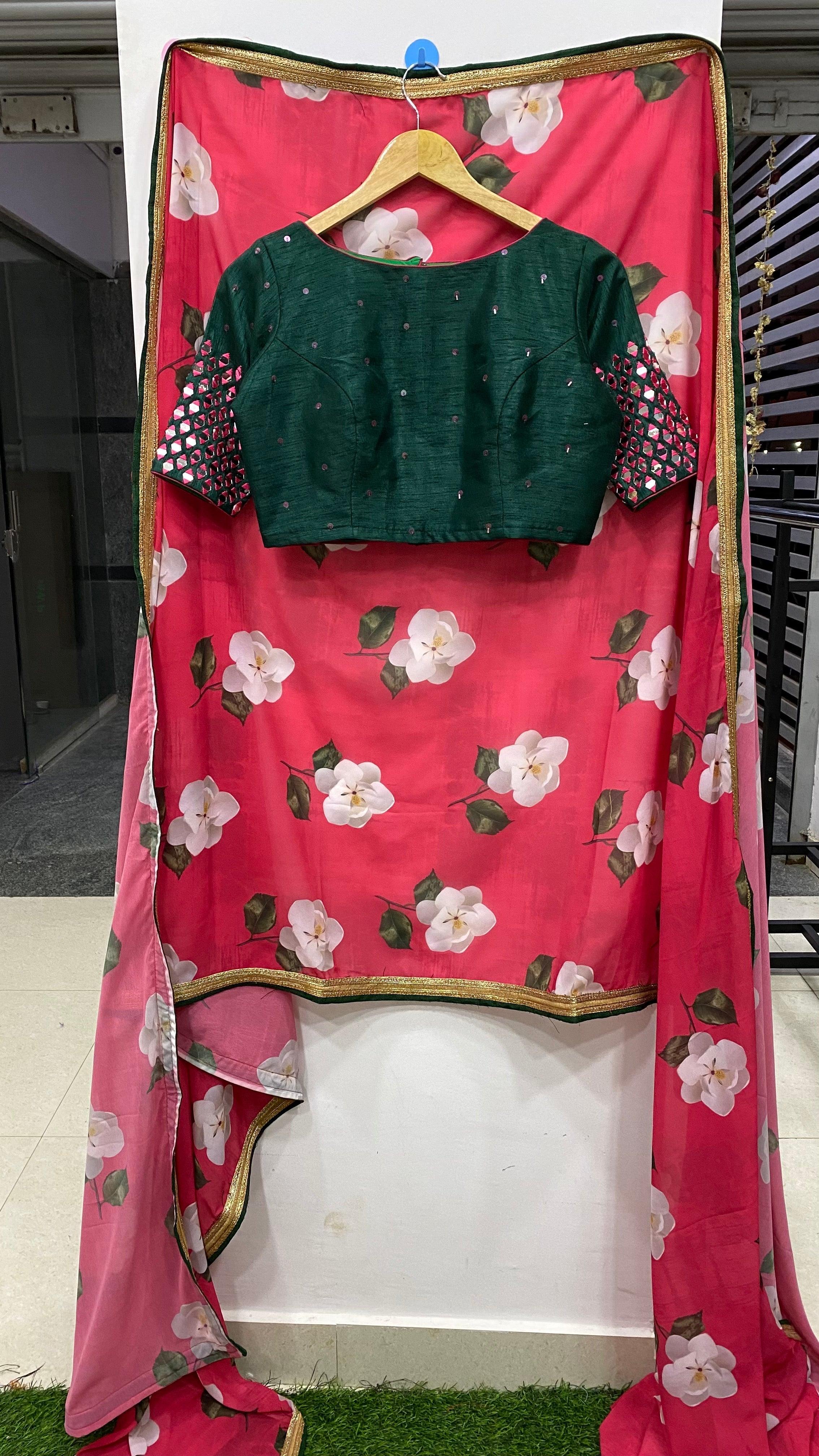 Designer original mirror work sleeved stitched Blouse - Threads