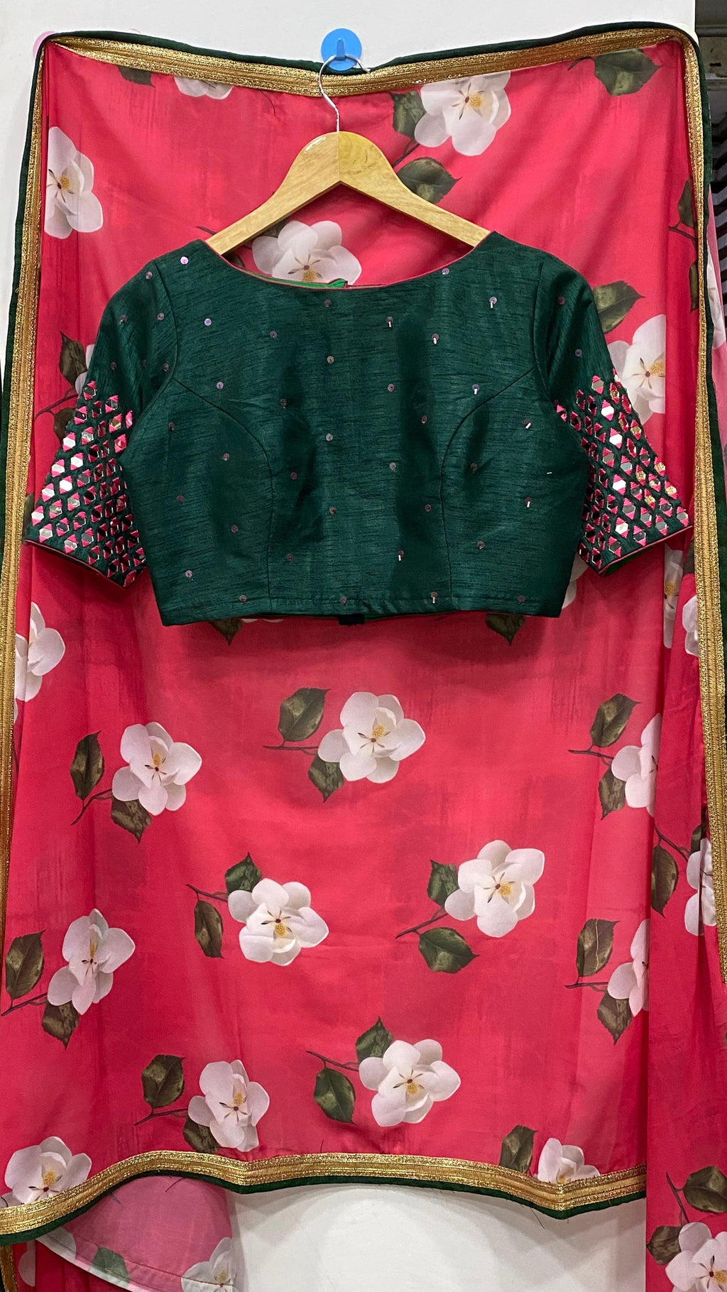 Designer original mirror work sleeved stitched Blouse - Threads