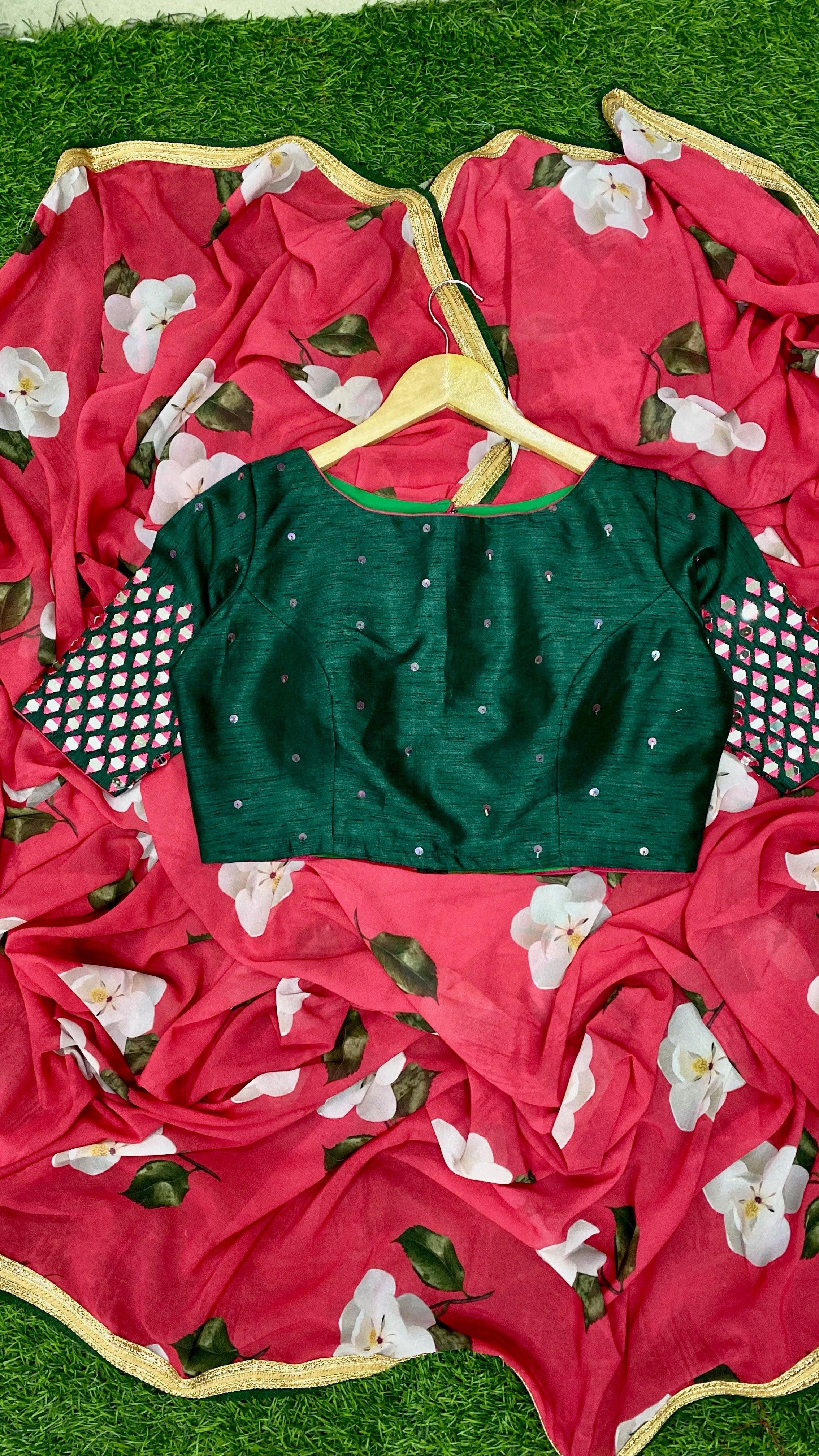 Designer original mirror work sleeved stitched Blouse - Threads