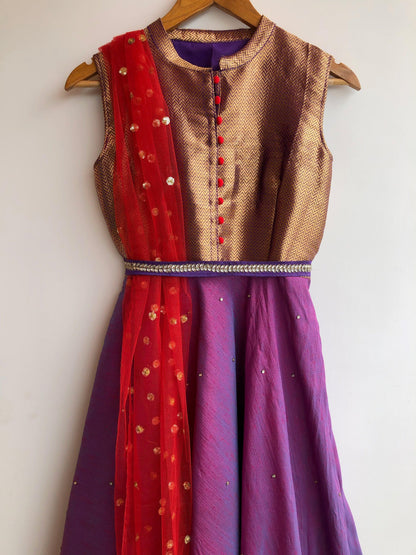 Purplesious stone work collored salwar - Threads