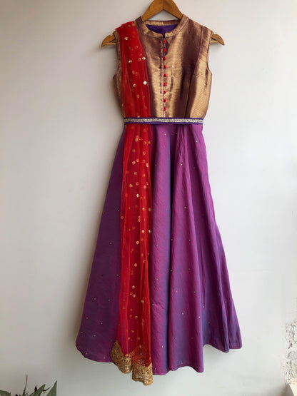 Purplesious stone work collored salwar - Threads
