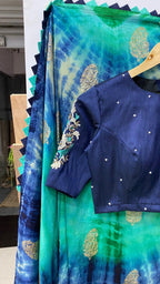 Hand worked Paisley silver zari weave blouse - Threads