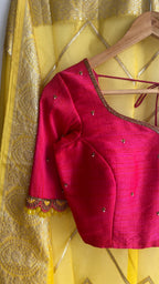 Pink silk Intricate hand worked blouse