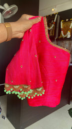 Pink silk Intricate hand worked blouse