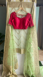 Pink silk Intricate hand worked blouse