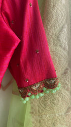 Pink silk Intricate hand worked blouse