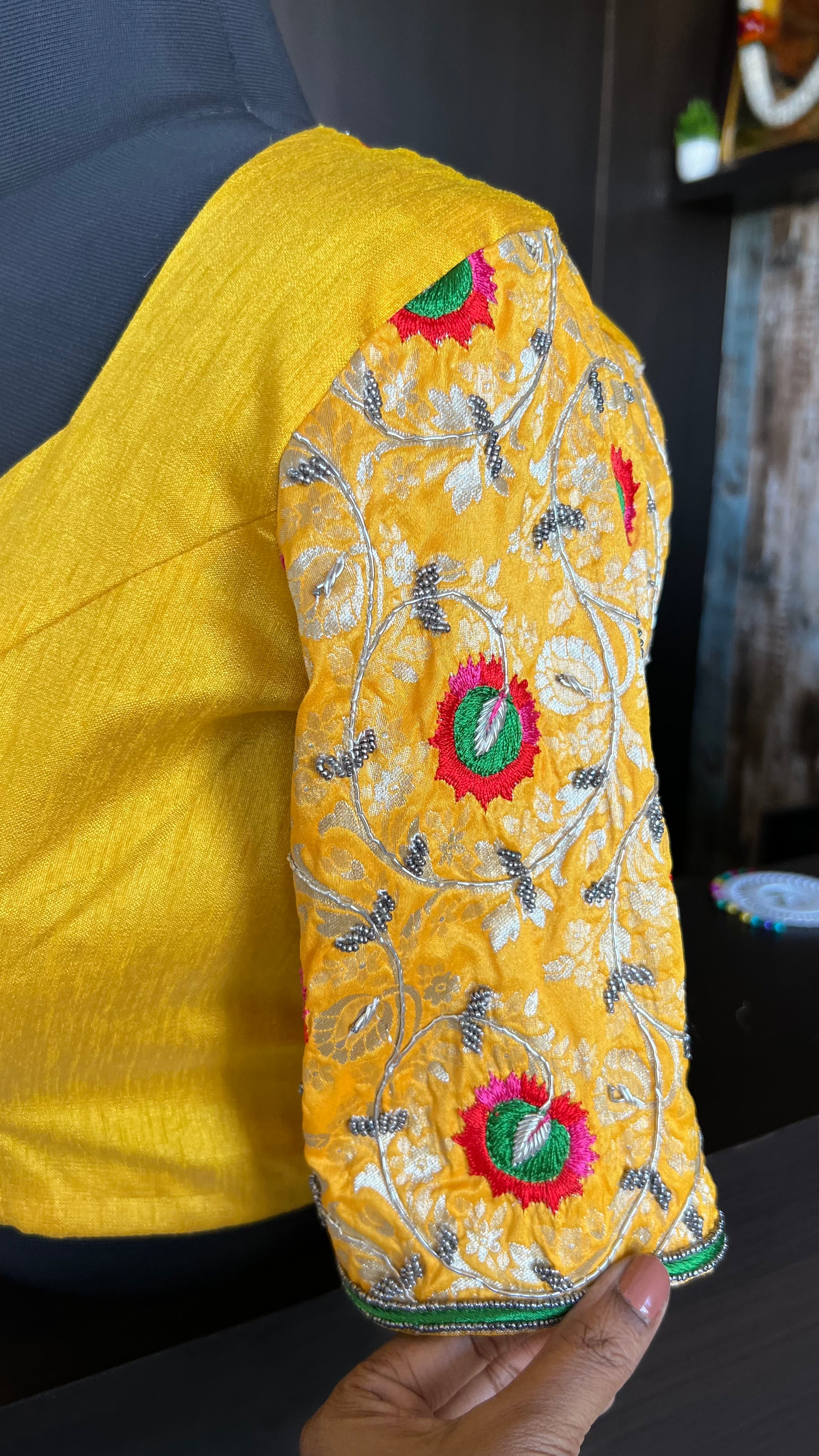 Yellow work blouse sales