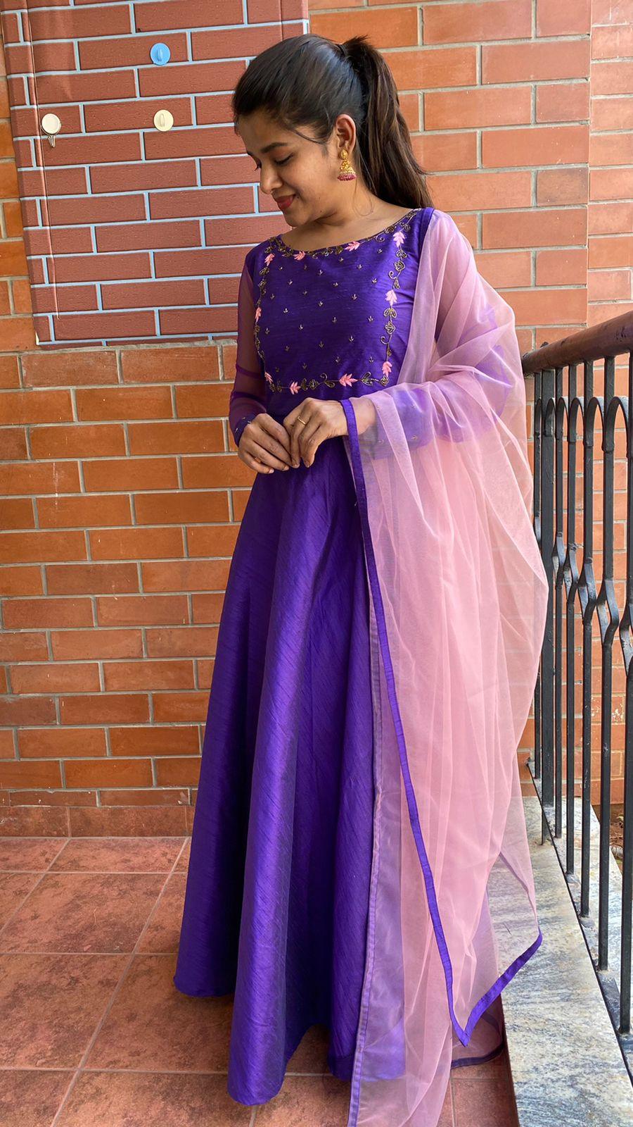 Purple Dawn hand worked top and a pink Duppata salwar suit - Threads