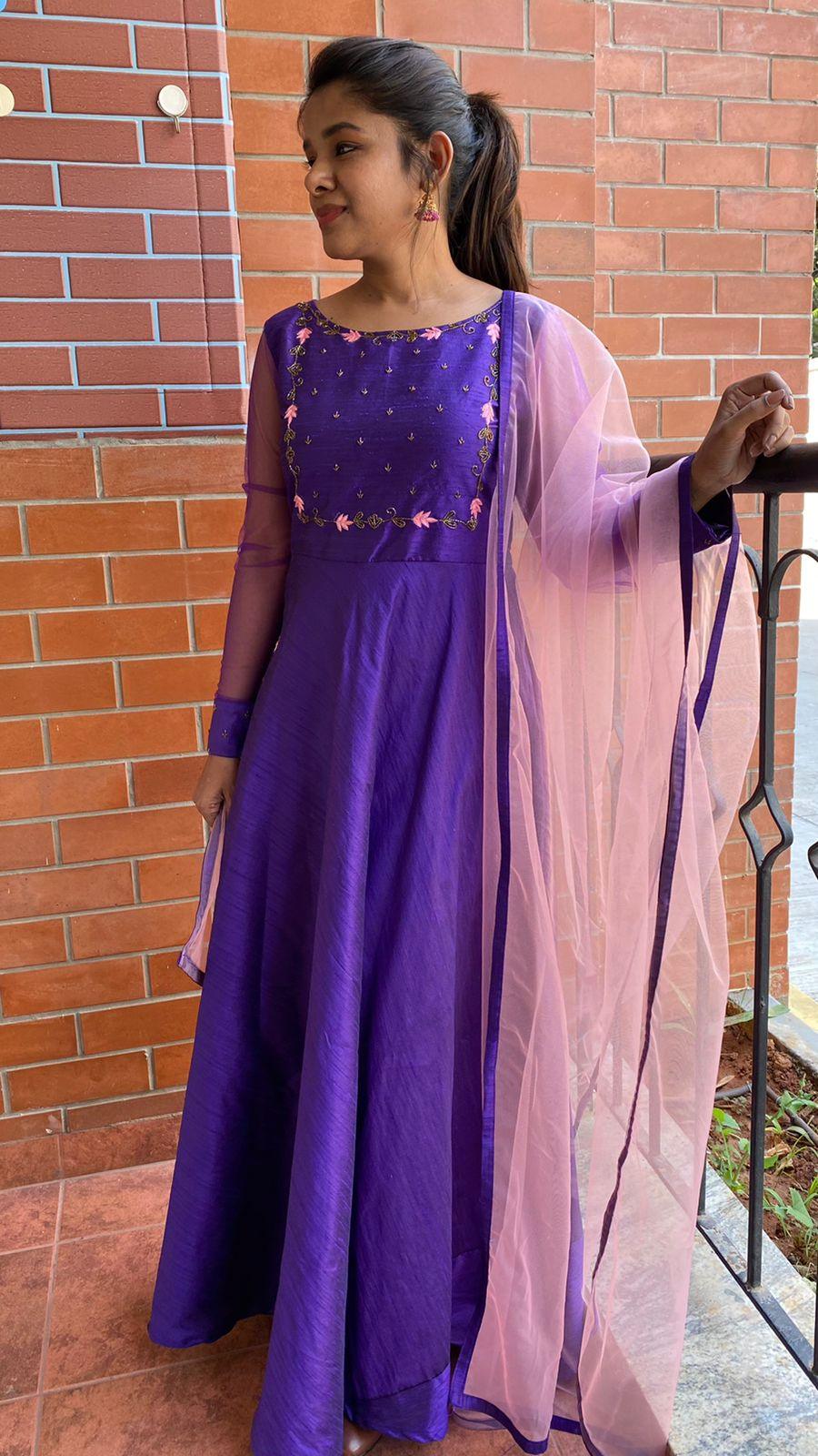Purple Dawn hand worked top and a pink Duppata salwar suit - Threads