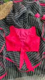 Pink Silk embroidery hand worked blouse - Threads