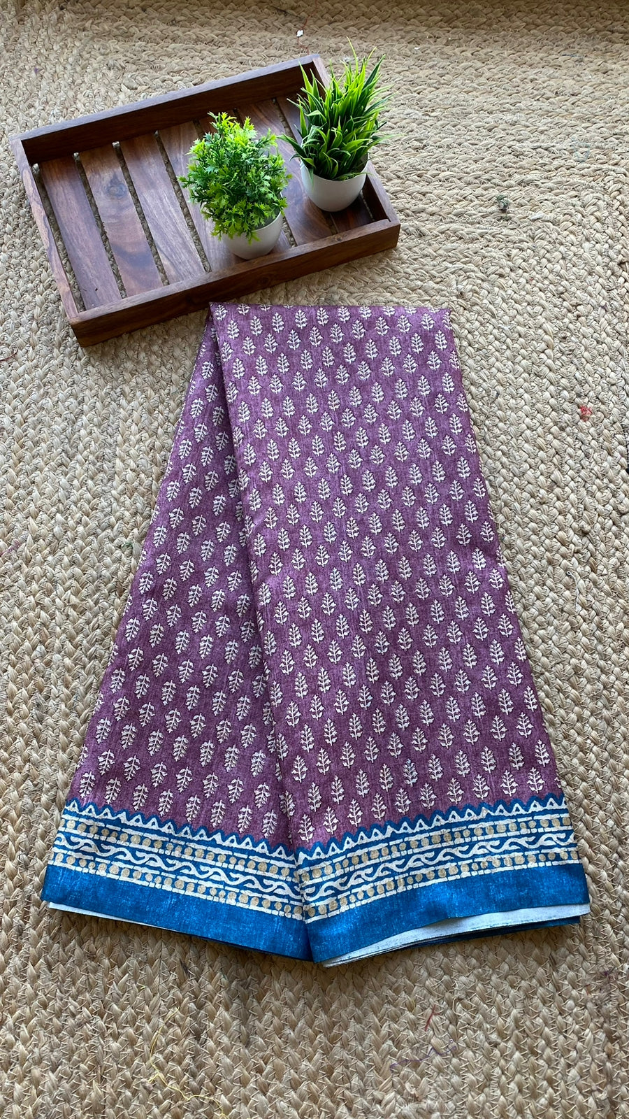 Brown khadi silk saree with blouse