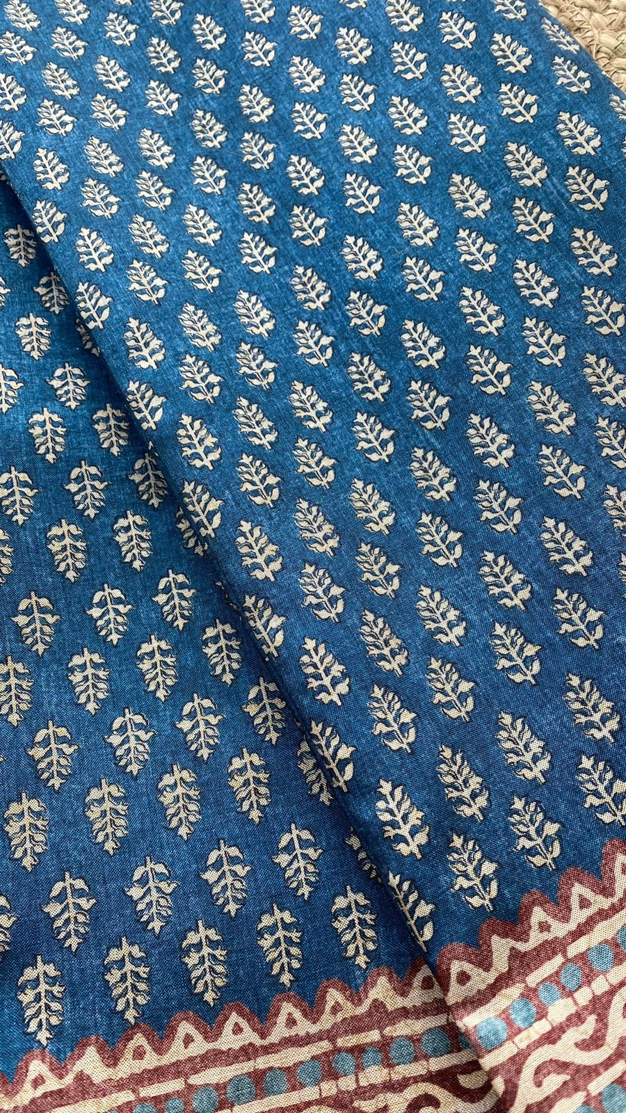 Blue khadi silk saree with blouse