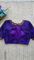 Purple silk intricate hand worked blouse
