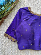 Purple silk intricate hand worked blouse