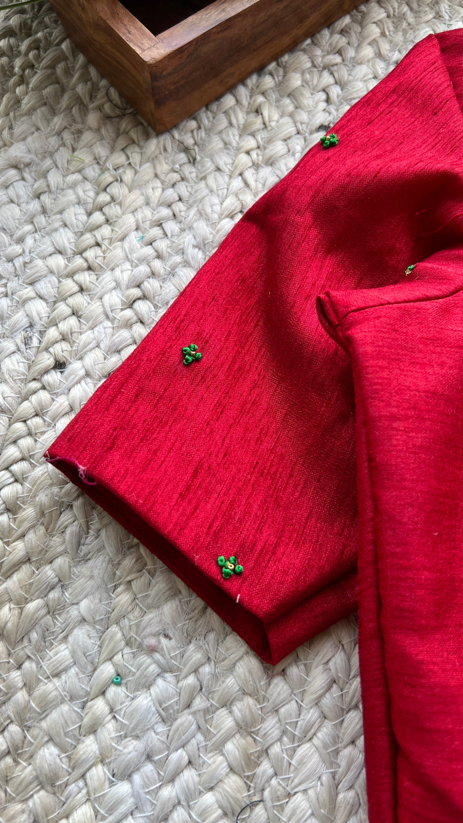 Maroon silk heavy hand worked blouse